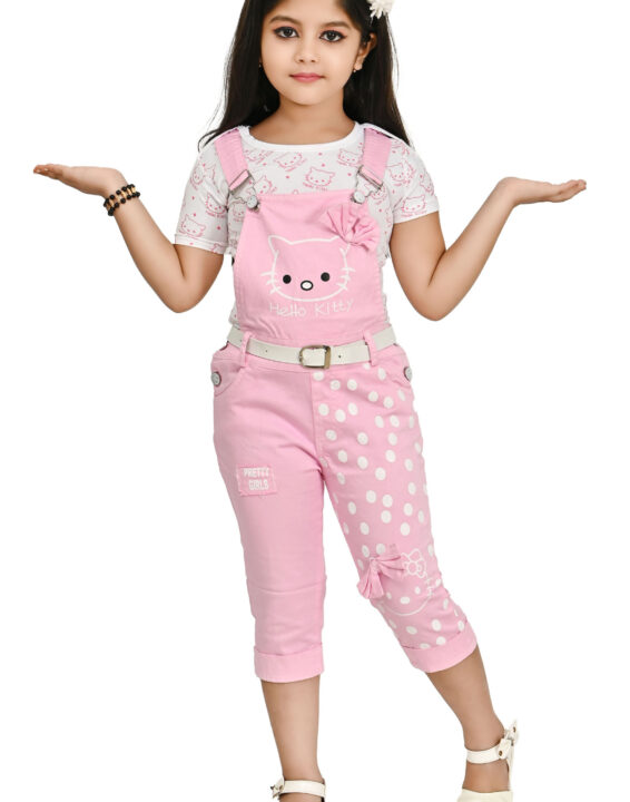 Girls Hello Kitty dungaree