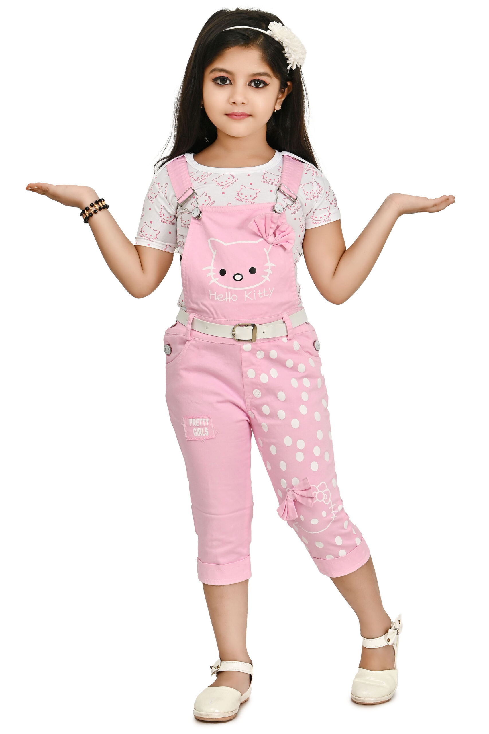 Girls Hello Kitty dungaree