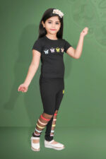 GIRLS LEGGINGS AND TOP SET, COTTON TOP AND LEGGINGS