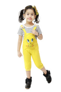 Girls tweety themed cotton jumpsuit