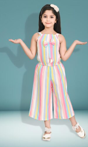 Girls striped jumpsuit