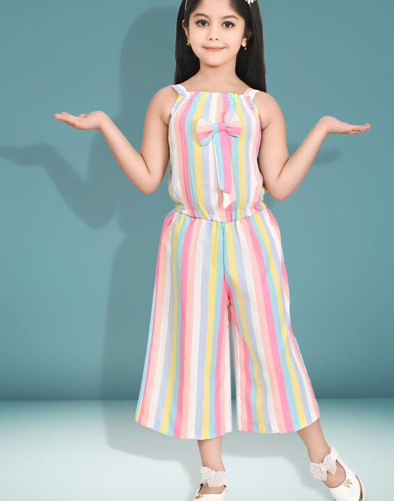 Girls striped jumpsuit