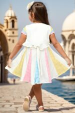 Girls multicolor frock and jacket