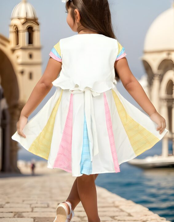 Girls multicolor frock and jacket