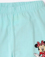 "Close-up of a girl wearing a pair of pure cotton Minnie Mouse print leggings."