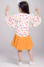 Girls polka print top and skirt