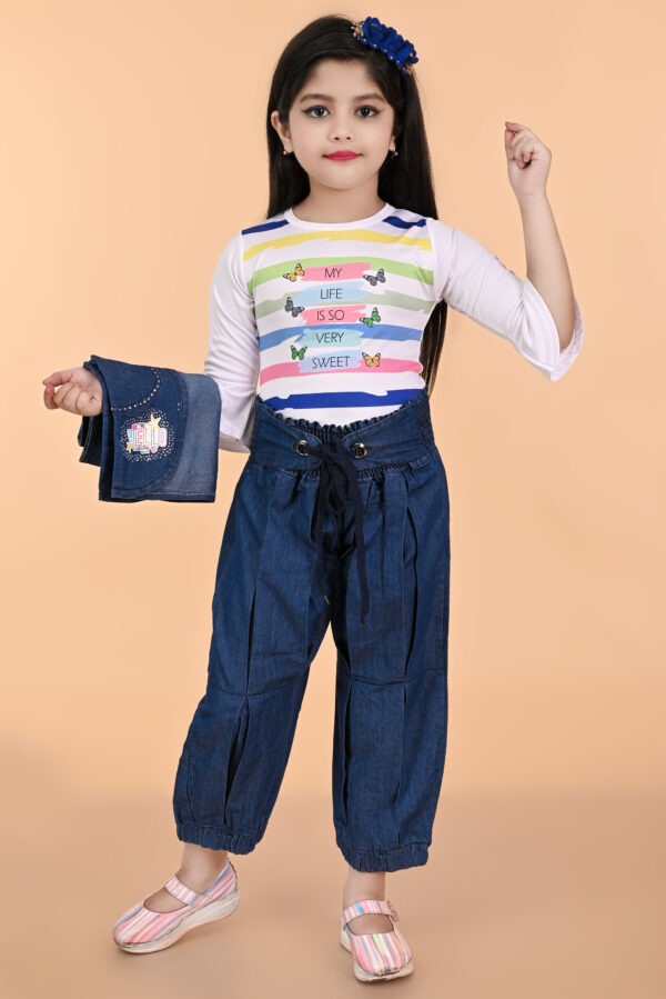 Silk denim clothing set