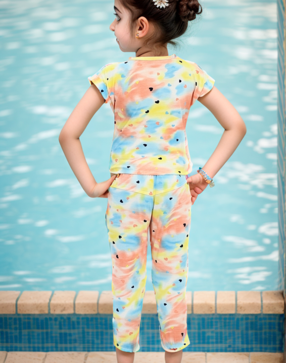 Girls tie dye night suit